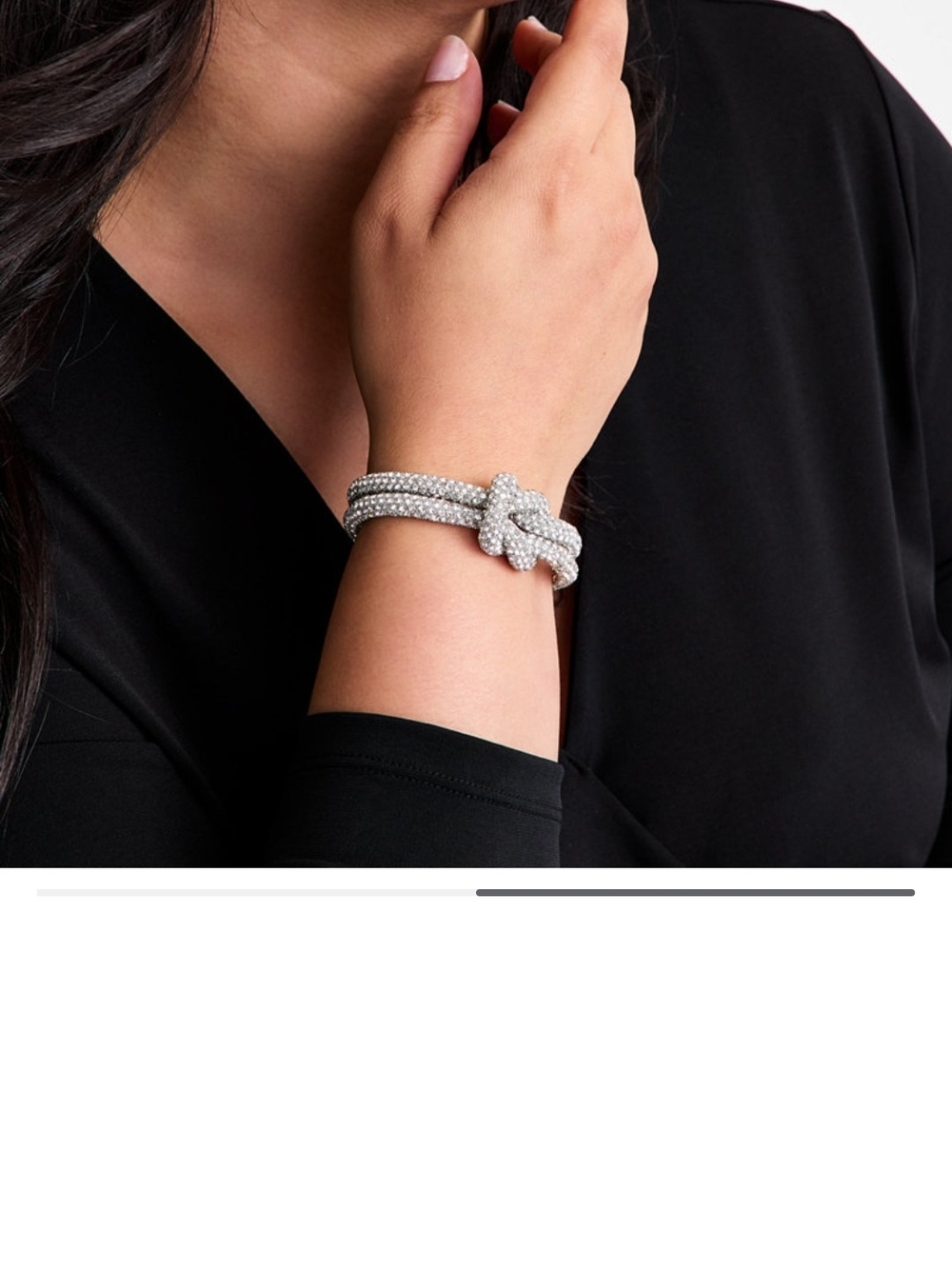 INC International Concepts Silver-Tone Crystal Knot Multi-Strand Bracelet